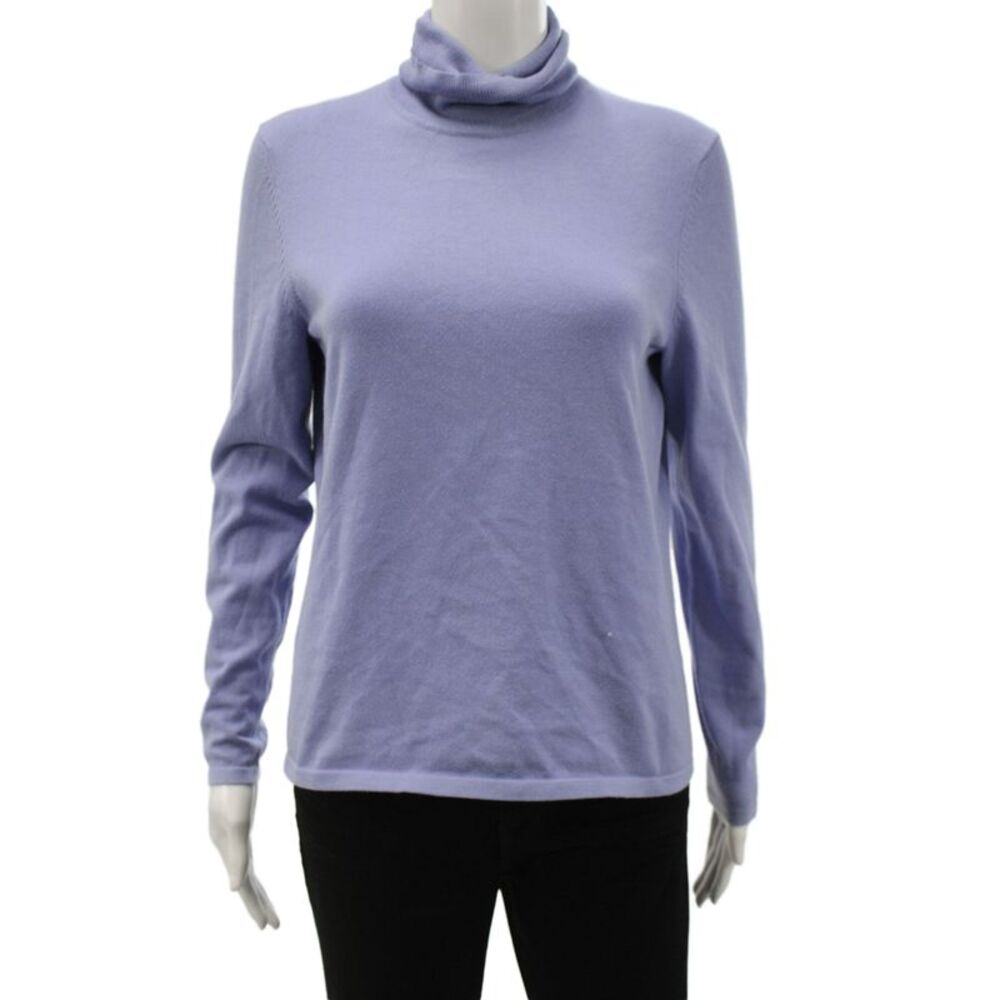 Belford Womens Blue Turtleneck Pullover Sweater Long Sleeve Size M